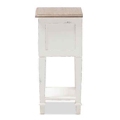 Baxton Studio Dauphine Distressed Nightstand