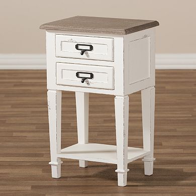 Baxton Studio Dauphine Distressed Nightstand