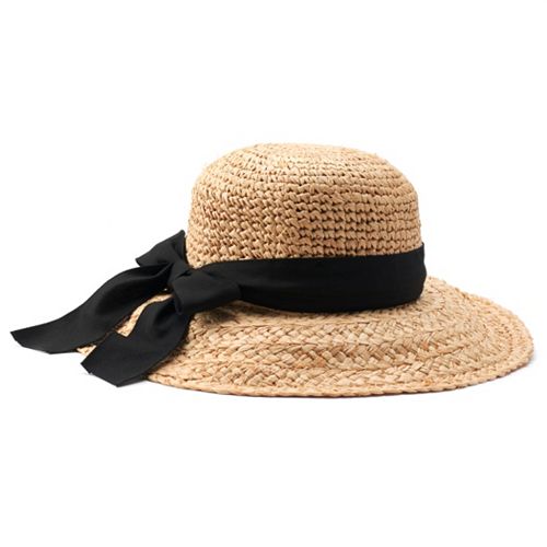 Women's Scala Crocheted Raffia Big Brim Hat