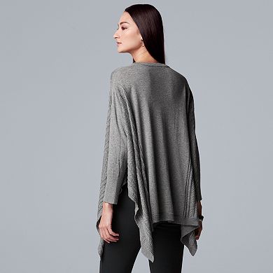 Women's Simply Vera Vera Wang Cable Knit Poncho Sweater