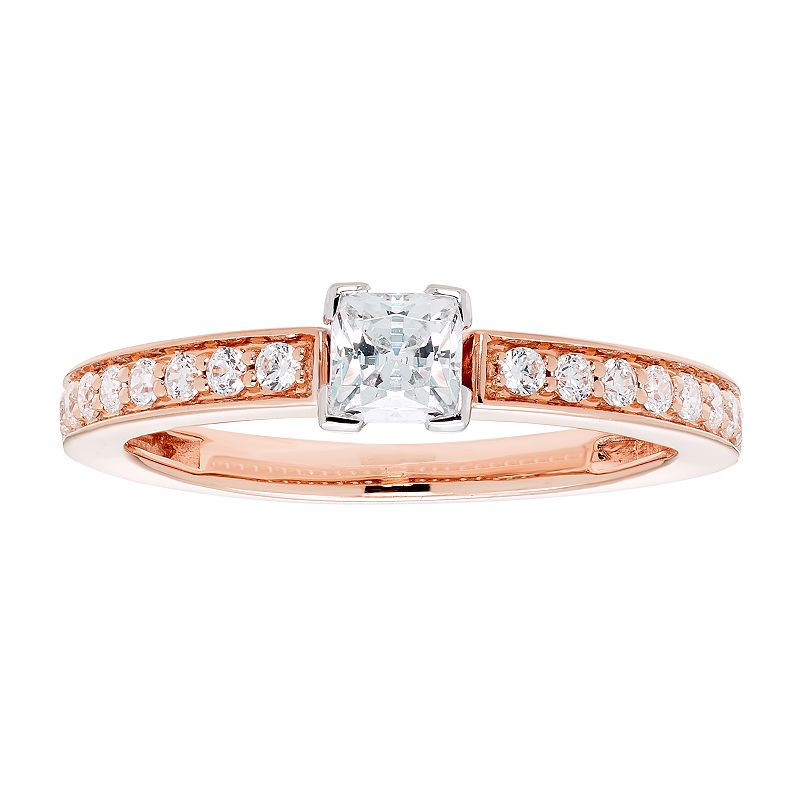 14k Gold 3/4 Carat T.W. IGL Certified Diamond Princess Cut Engagement Ring,