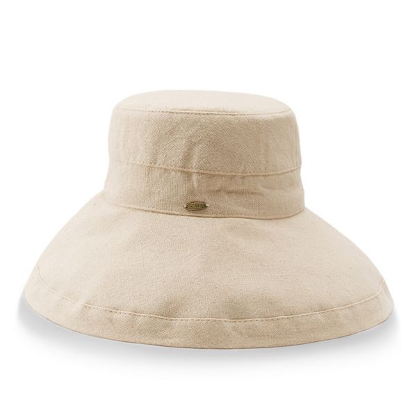 Scala Women's Cotton Big Brim Hat with Inner Drawstring & UPF 50+