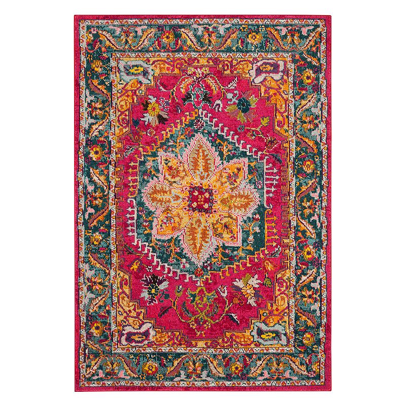 Safavieh Phoenix Willow Framed Medallion Rug, Red, 9X12 Ft