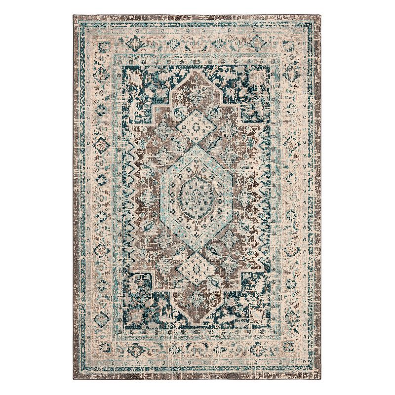 Safavieh Phoenix Maya Framed Medallion Rug, Grey, 5X7.5 Ft