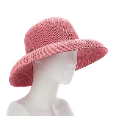 Women's Scala Knit Straw Big Brim Hat