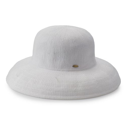 Women's Scala Knit Straw Big Brim Hat