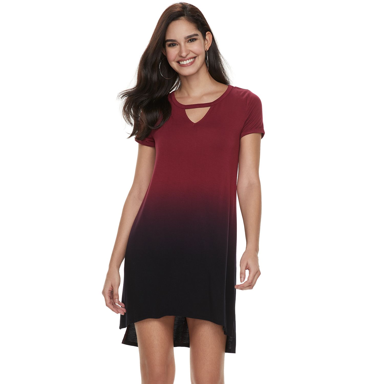 choker v neck t shirt dress