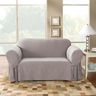 Sure Fit Solid Duck Cloth Loveseat Slipcover