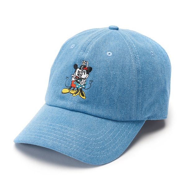 Disney’s Mickey & Minnie Mouse 90th Anniversary Women's Embroidered Denim  Baseball Cap