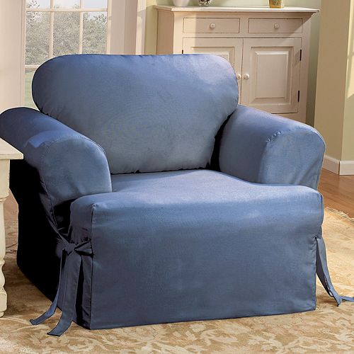 Sure Fit™ Solid Duck ClothTCushion Chair Slipcover
