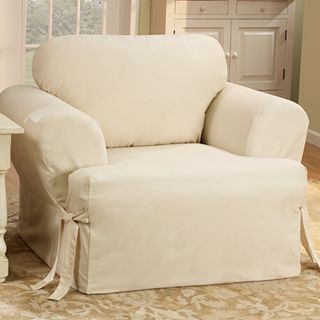 Duck T Cushion Loveseat Slipcover Tan - Sure Fit