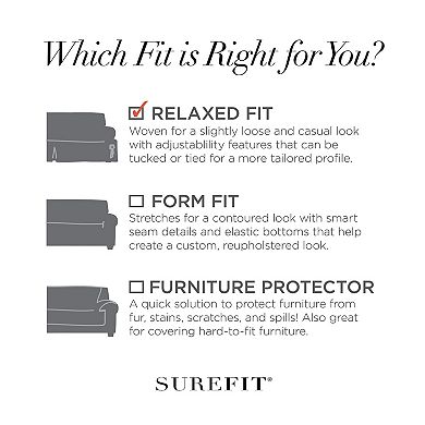 Sure Fit Solid Duck Cloth T-Cushion Loveseat Slipcover