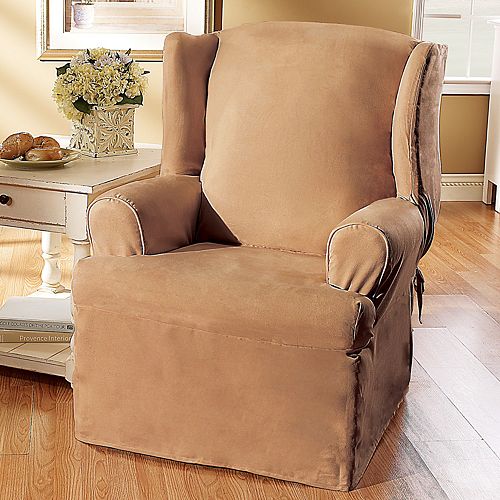 Sure Fit FauxSuede Wing Chair Slipcover