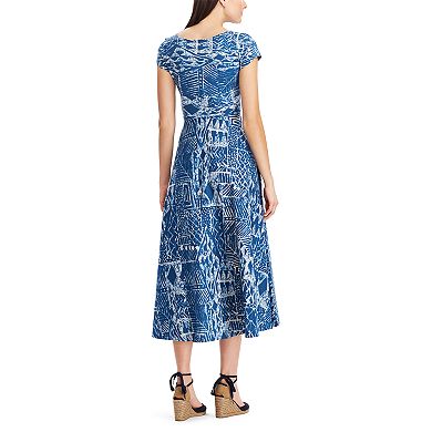 Women's Chaps Tropical Fit & Flare Midi Dress