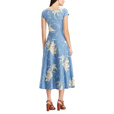 Women's Chaps Tropical Fit & Flare Midi Dress