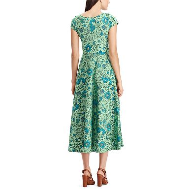 Women's Chaps Tropical Fit & Flare Midi Dress