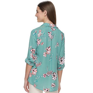Juniors' Candie's® Printed Lace Blouse