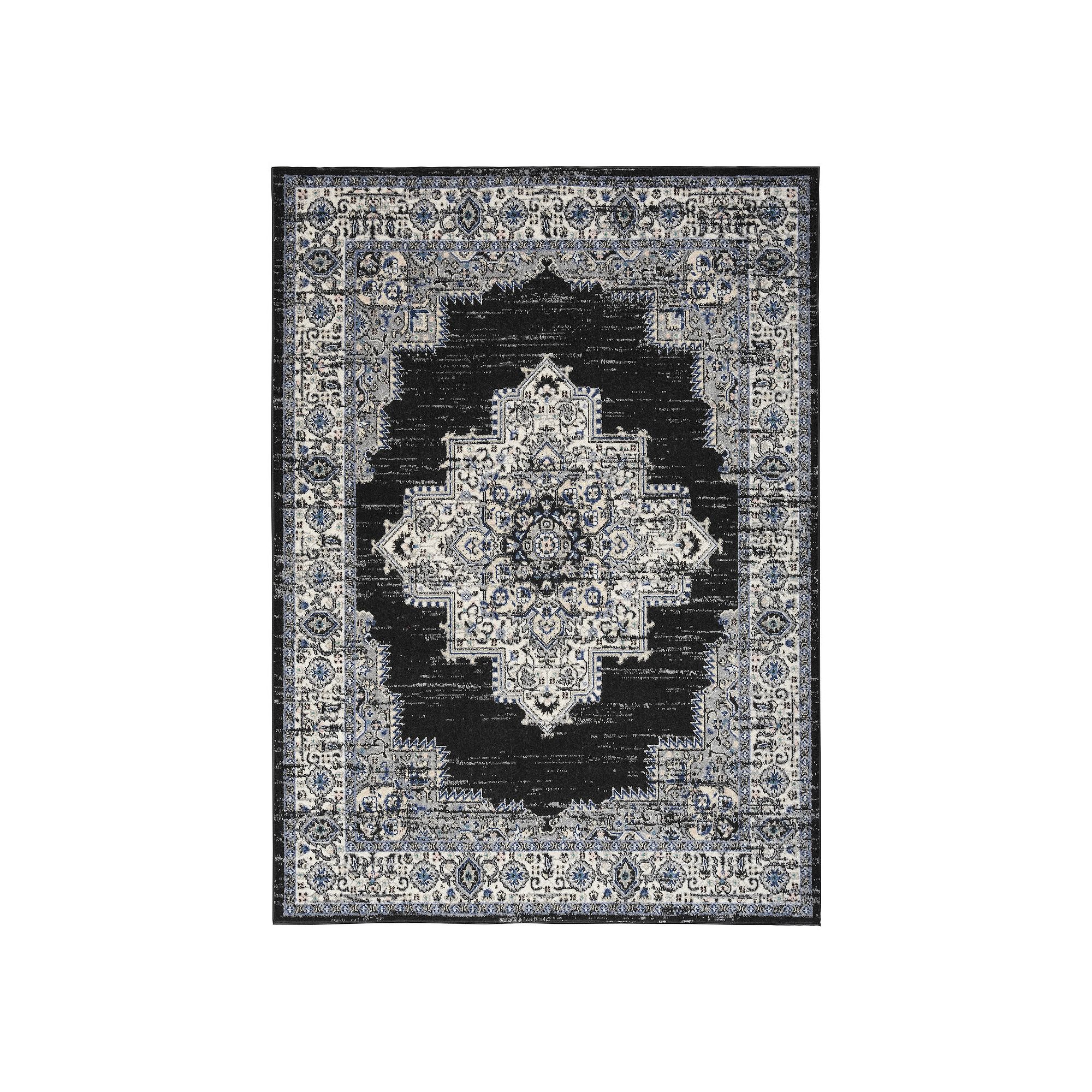 Nourison Passion Bohemian Vintage Rug, Black Ivory