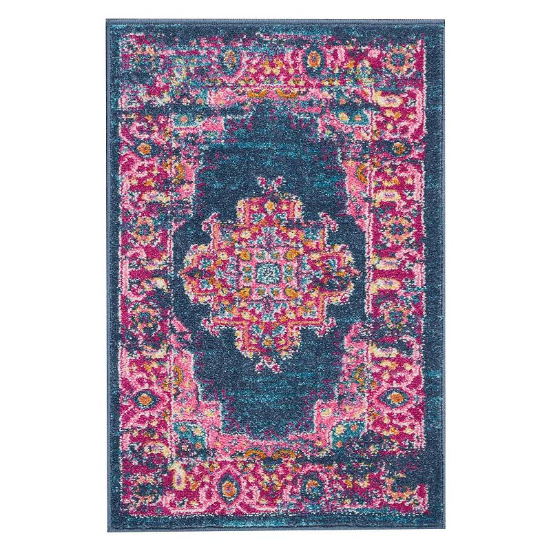 Nourison Passion Bohemian Vintage Rug, Blue, 8X10 Ft