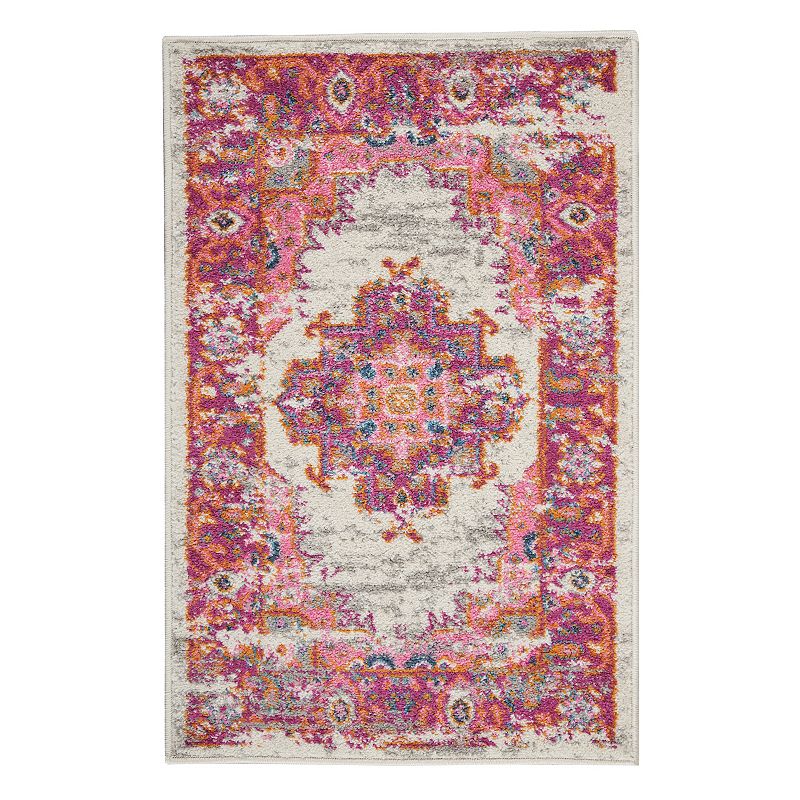 Nourison Passion Bohemian Vintage Rug, Pink, 8Ft Rnd