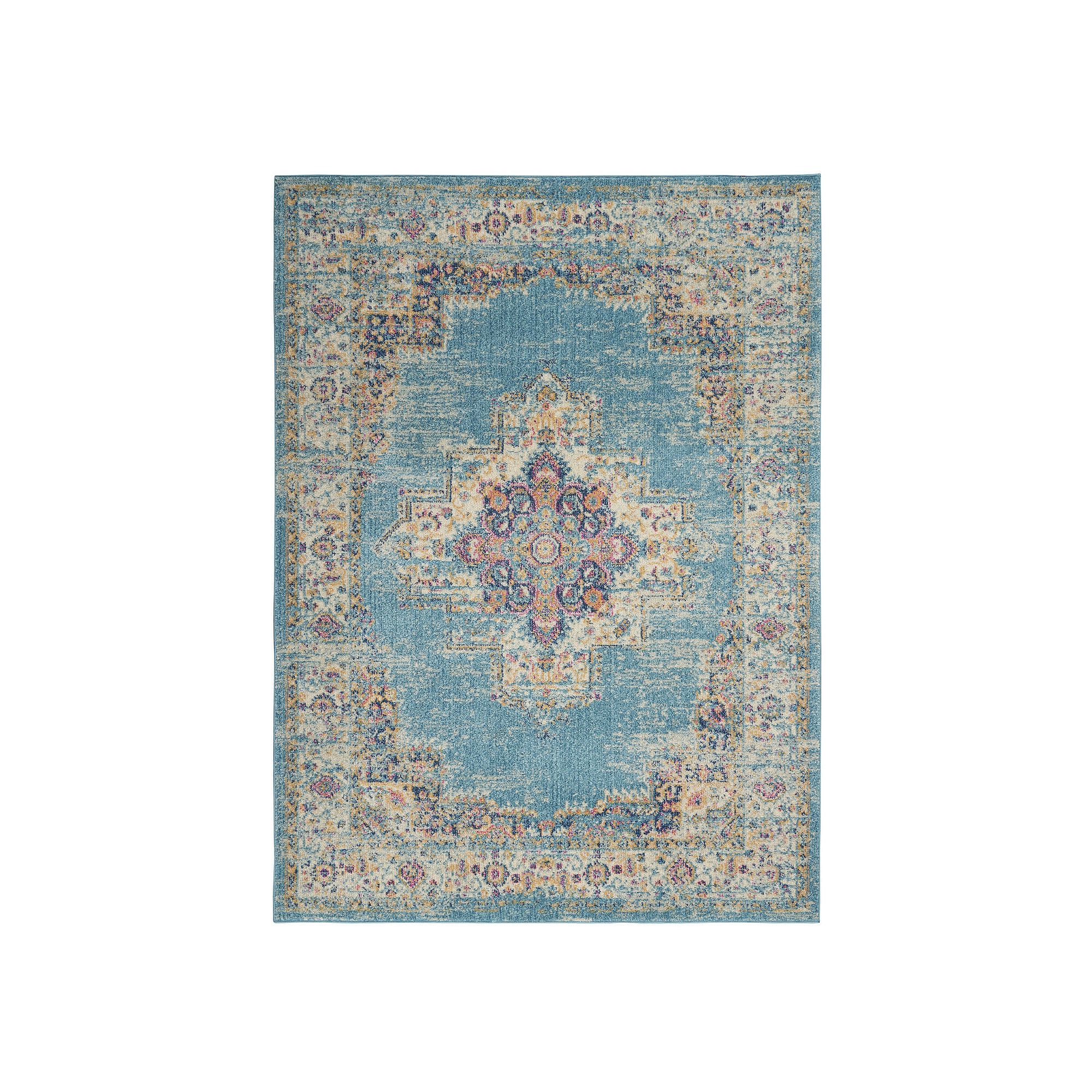 Nourison Passion Bohemian Vintage Rug, Light Blue