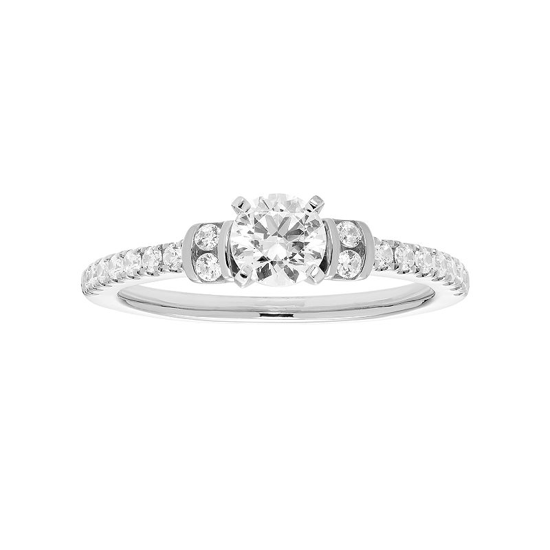 14k Gold Round Cut 3/4 Carat T.W. IGL Certified Diamond Engagement Ring, Wo