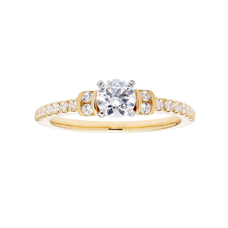 14k Gold Round Cut 3/4 Carat T.W. IGL Certified Diamond Engagement Ring, Wo