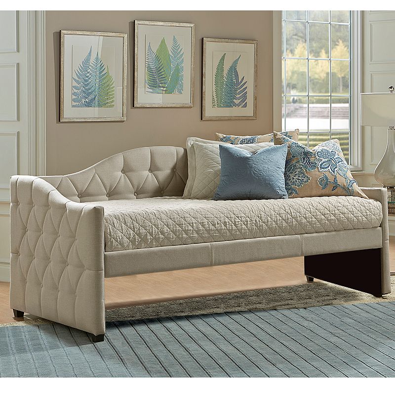 Hillsdale Furniture Jamie Tufted Daybed, Beig/Green, Twin