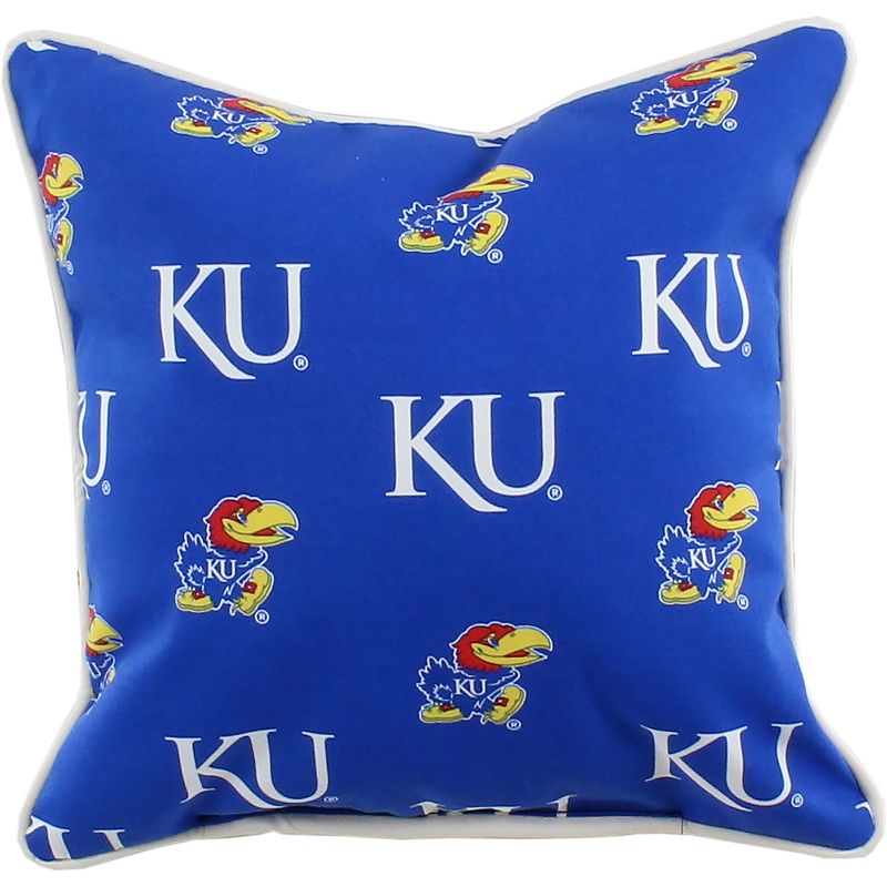 College Covers Kansas Jayhawks Outdoor Decorative Pillow, Multicolor
