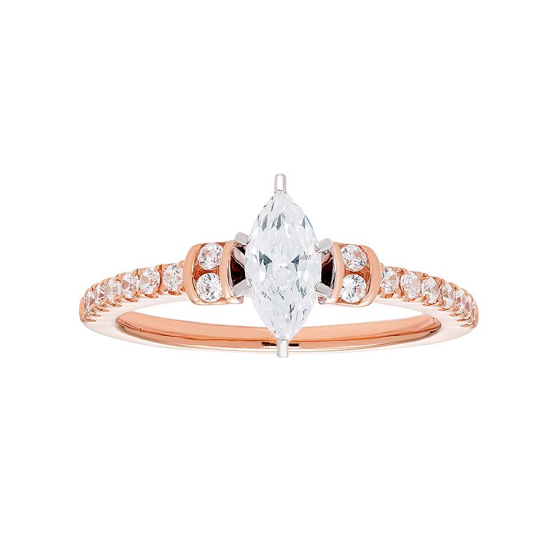 14k Gold Marquise Cut 3/4 Carat T.W. IGL Certified Diamond Engagement Ring,