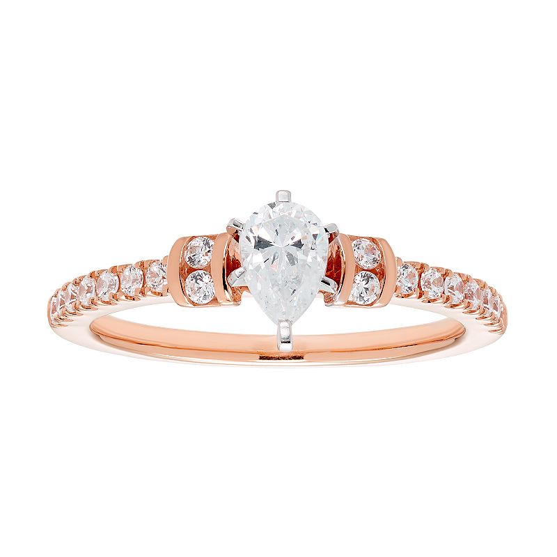 14k Gold Pear Cut 3/4 Carat T.W. IGL Certified Diamond Engagement Ring, Wom