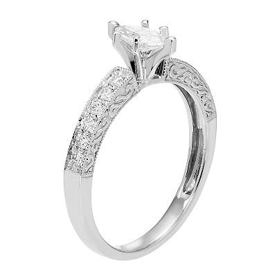 The Regal Collection 14k Gold IGL Certified Marquise Cut 1/2