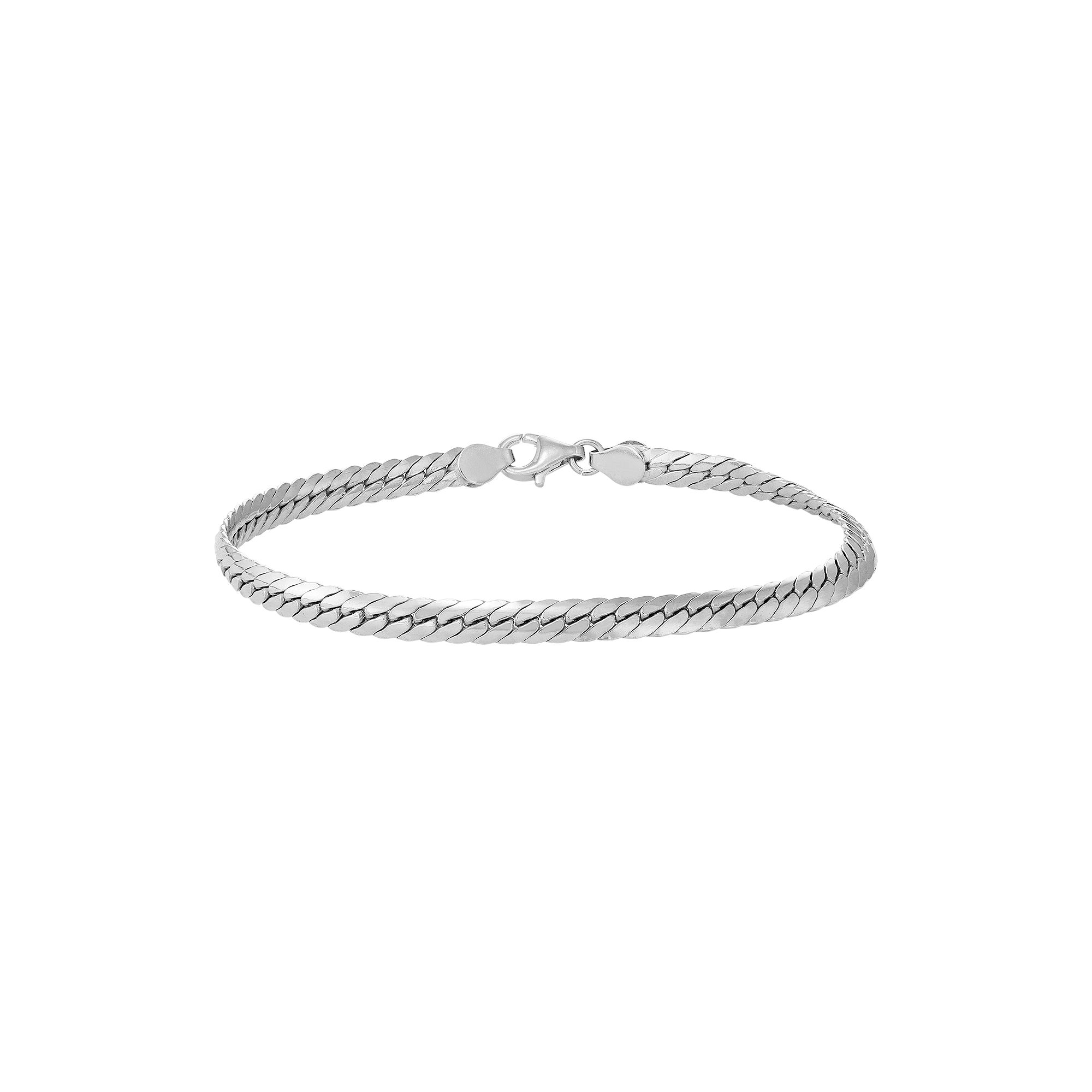 Jordan Blue Mens Sterling Silver Herringbone Chain Bracelet, Size: 8.5,