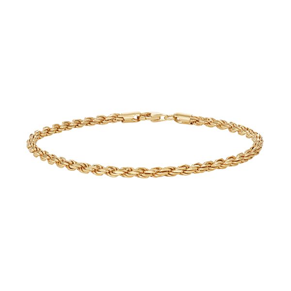 14K Gold Filled Rope Chain Necklace 24 Bracelet 8.5 Set for Men