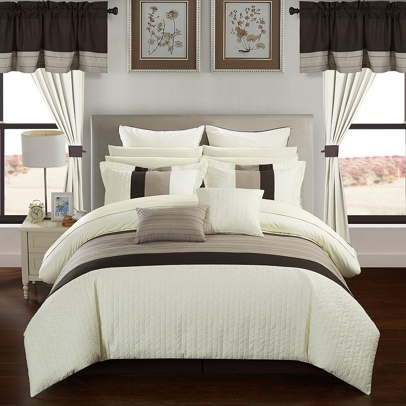 73917220 Chic Home Vixen 24-piece Bedding Set, Beige Over,  sku 73917220