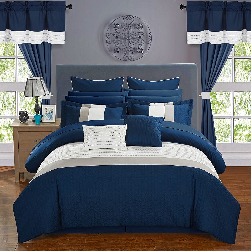 33637389 Chic Home Vixen 24-piece Bedding Set, Blue, King sku 33637389