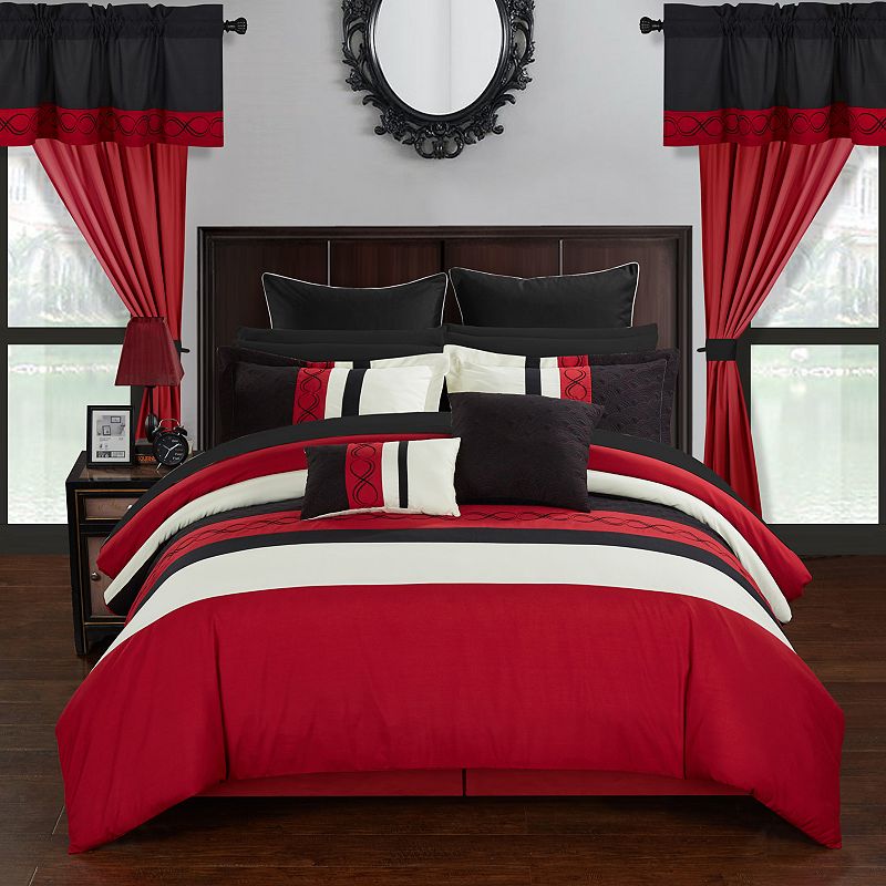 Chic Home Idit 24-piece Bedding Set, Red, Queen