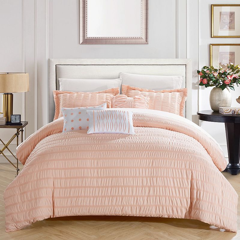 46271853 Chic Home Hadassah Comforter Set, Lt Orange, Queen sku 46271853