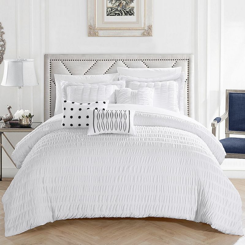 33646231 Chic Home Hadassah Comforter Set, White, Queen sku 33646231