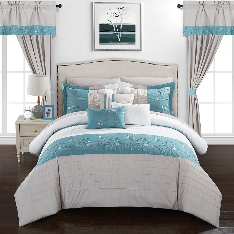 Chic Home Sonita 20-piece Bedding Set, Blue, King