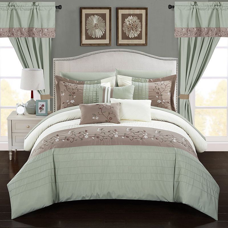 Chic Home Sonita 20-piece Bedding Set, Brt Green, King