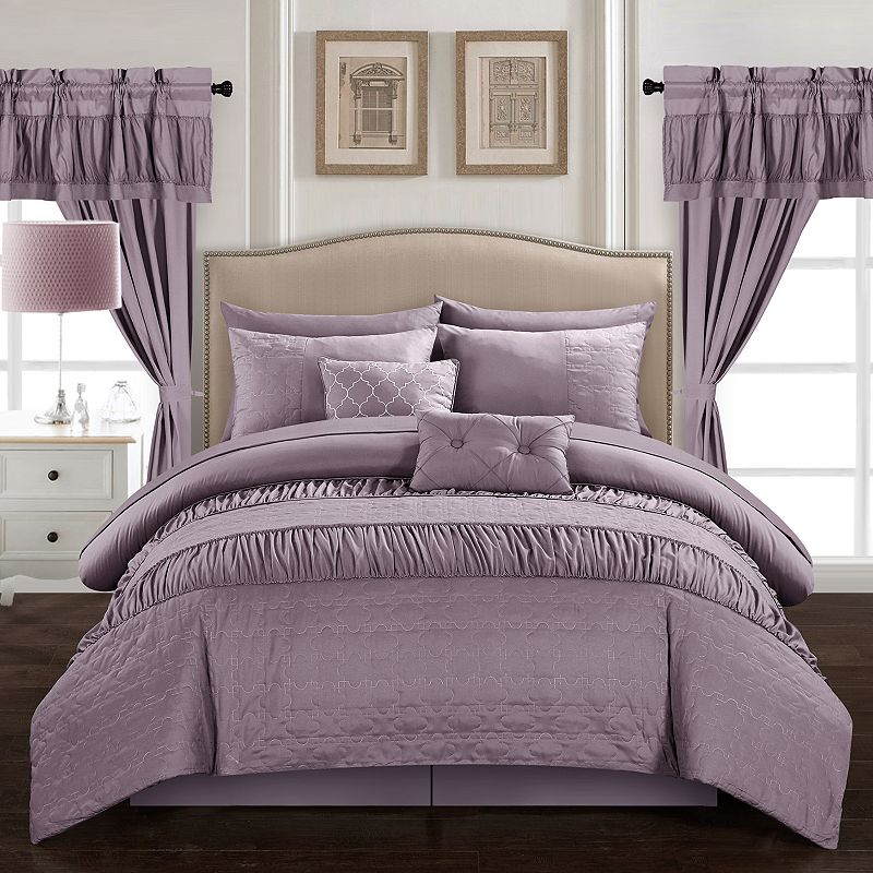 53998312 Chic Home Mykonos 20-piece Bedding Set, Drk Purple sku 53998312