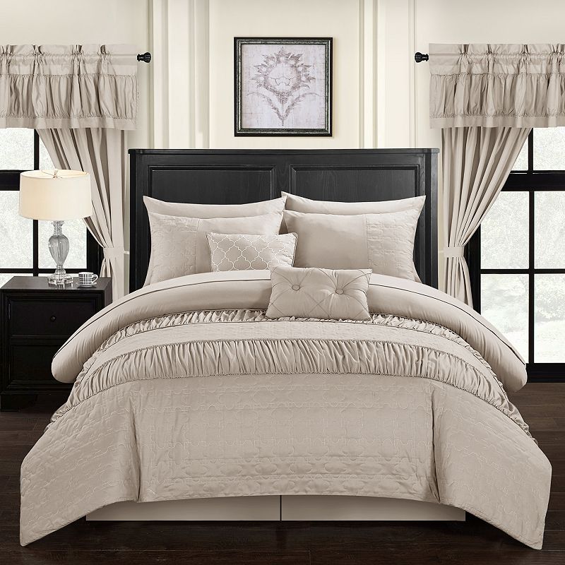 51174840 Chic Home Mykonos 20-piece Bedding Set, Lt Brown,  sku 51174840