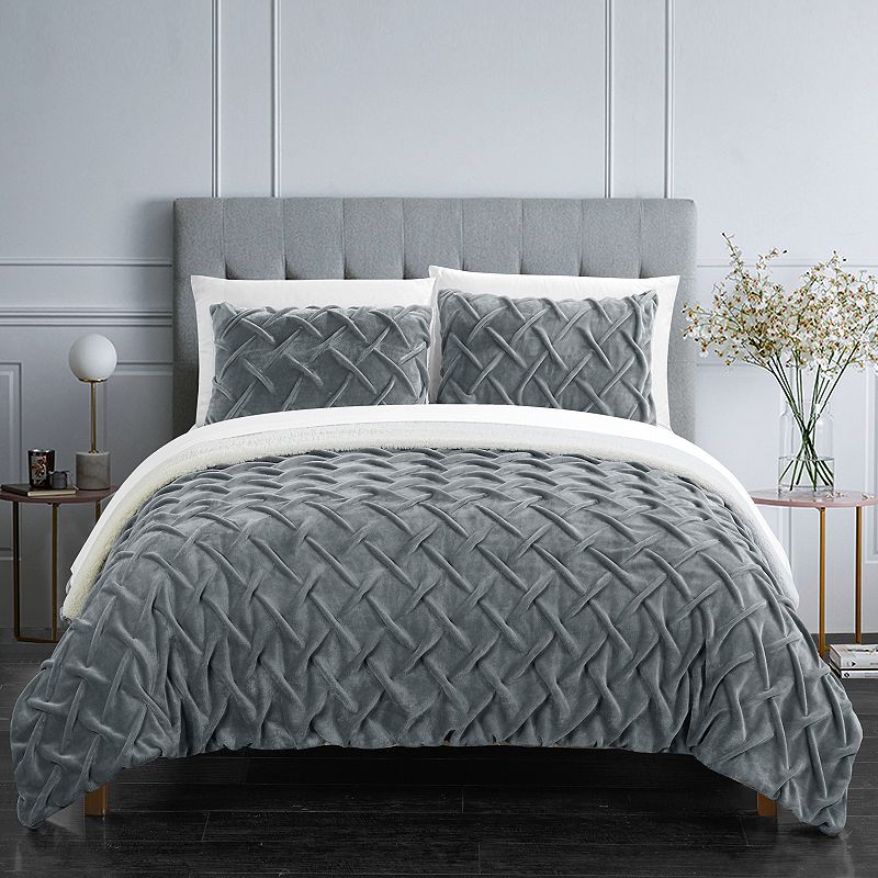 39193395 Chic Home Naama Comforter Set, Grey, King sku 39193395