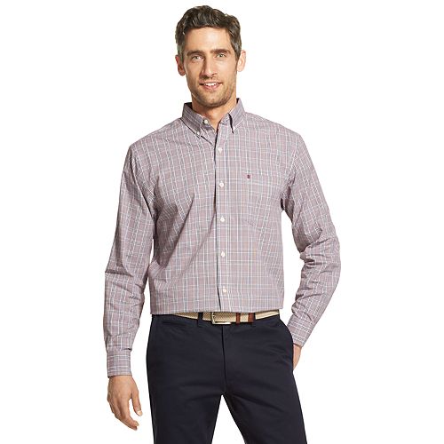 Men's IZOD Premium Essentials Classic-Fit Plaid Stretch Button-Down Shirt