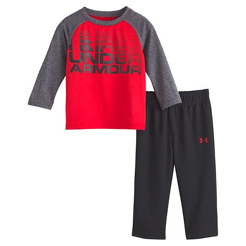 Baby Boy Under Armour Raglan Tee & Pants Set