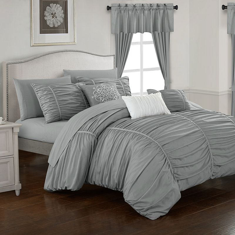 Chic Home Avila 20-piece Bedding Set, Med Grey, King