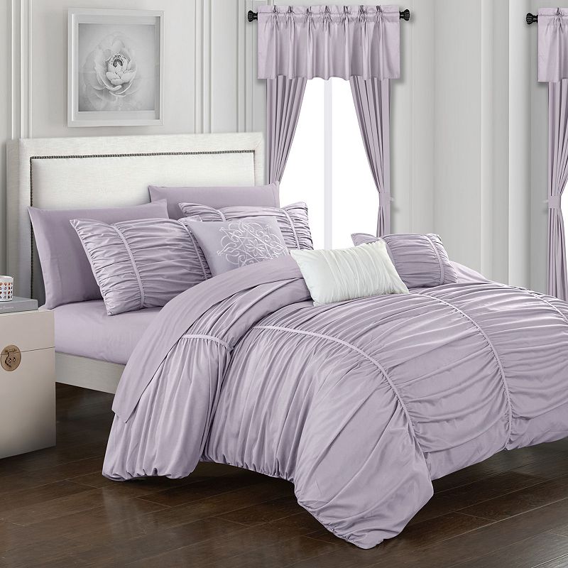 Chic Home Avila 20-piece Bedding Set, Lt Purple, Queen