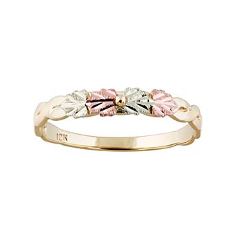 Black Hills Gold Tri-Tone Leaf Ring