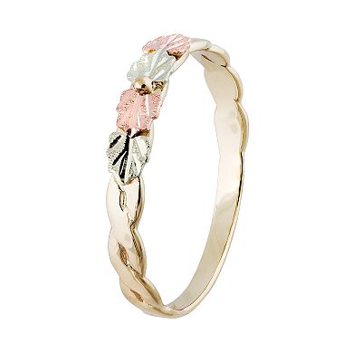 Black Hills Gold Tri-Tone Leaf Ring